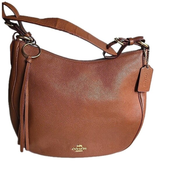 EUC Coach Sutton Hobo No. 35593 in Saddle Brown Pebbled Leather 12"x10"x3" - Picture 1 of 15